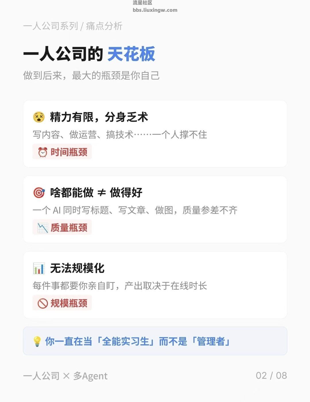 一个人管8个agent员工，我也有一人公司了